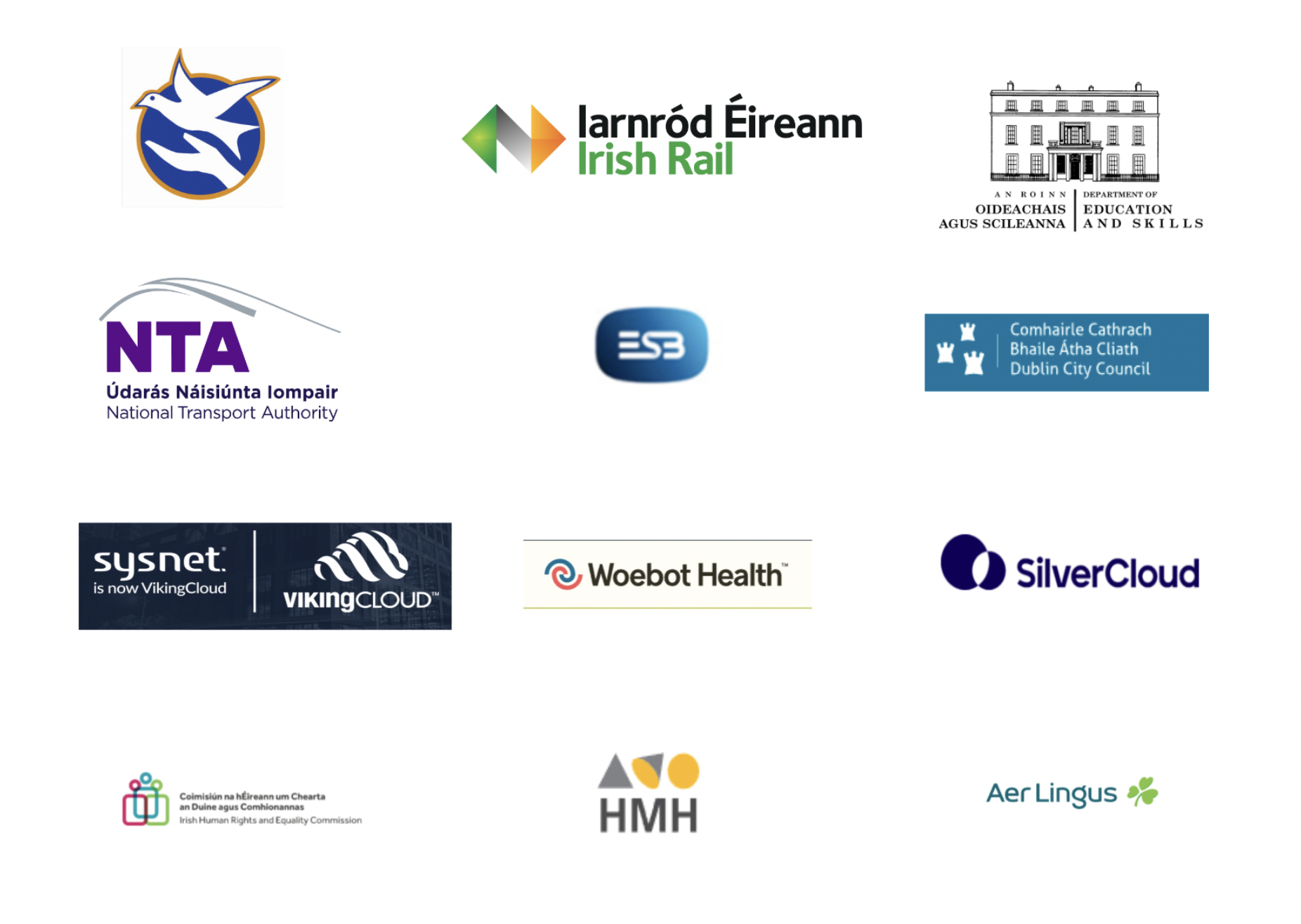 IA client list. We are accessibility partners for ESB, Irish Rail, the National Transport Authority, HMH, Department of Education, Dublin City Council, Irish Human Rights and Equality Commission,Sysnet, Woebot health and more.